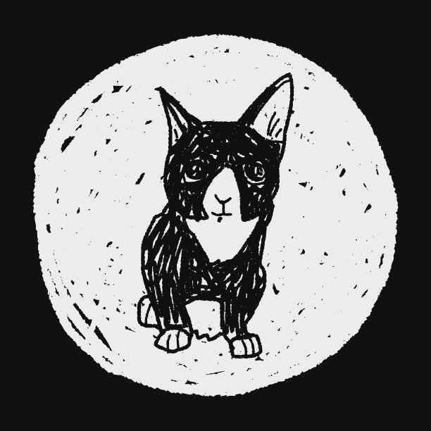 猫涂鸦画图片下载