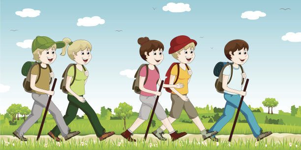 男女徒步旅行图片下载