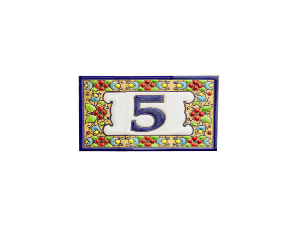 街道上瓷砖里的五号图片下载