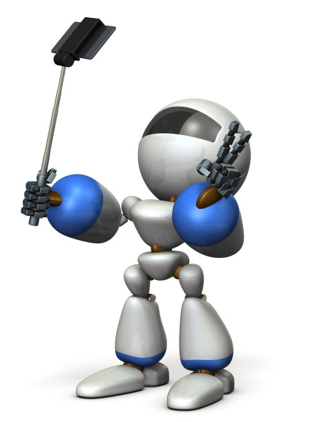 机器人拿着自己的射击棒。图片下载