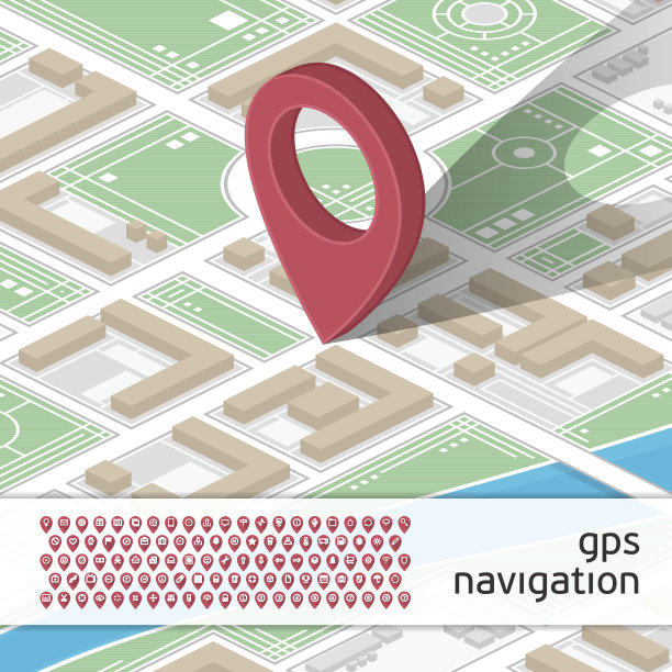 带有图标的GPS插图图片下载