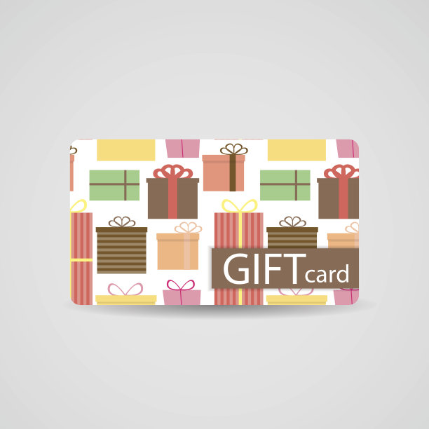 抽象美丽的礼品卡设计，矢量插图图片下载