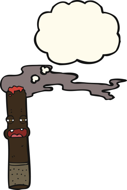 卡通雪茄人物与思想泡沫图片下载