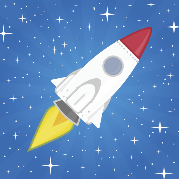 矢量插图的火箭在太空图片下载