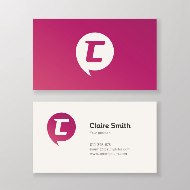 现代字母C在语音泡名片模板图片下载