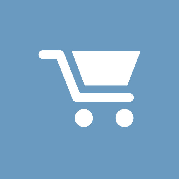 购物车图标，白色的蓝色背景图片下载
