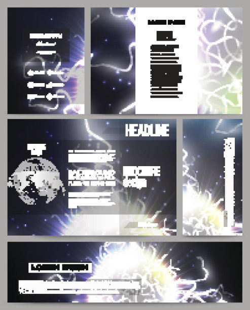 用于演示、小册子、传单或小册子的一套业务模板图片下载