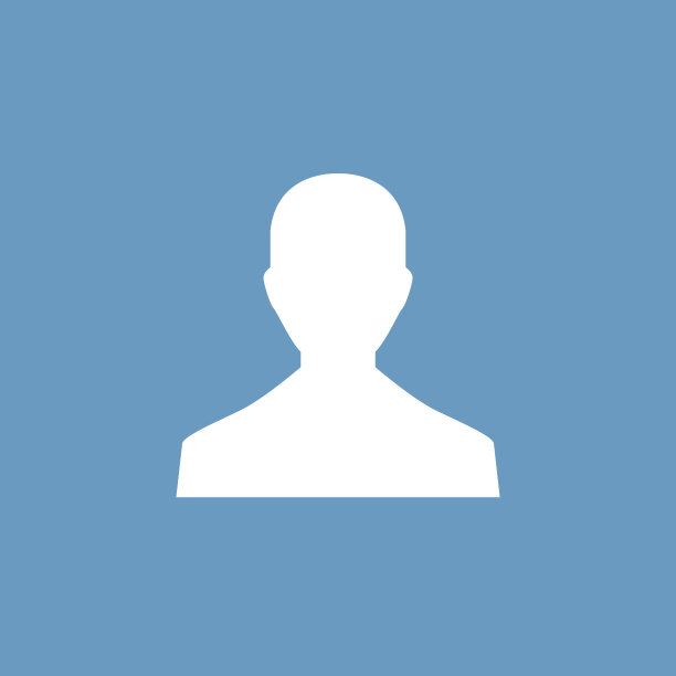 男性头像图标，蓝色背景上的白色图片下载