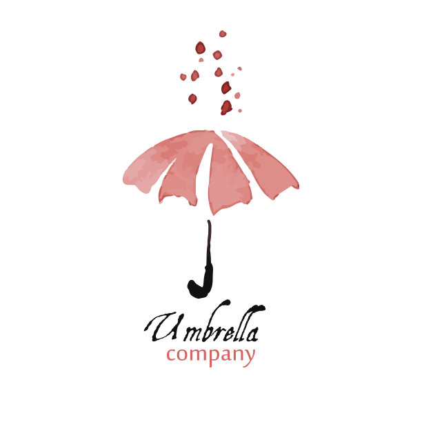 设计元素粉红伞滴图片下载
