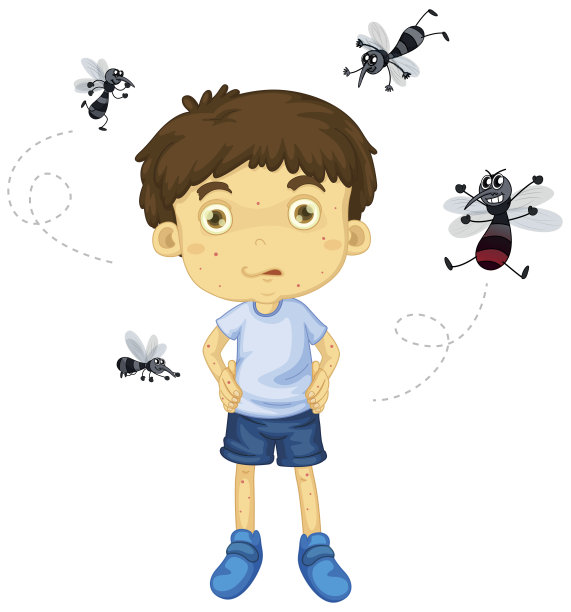 蚊子咬小男孩图片下载