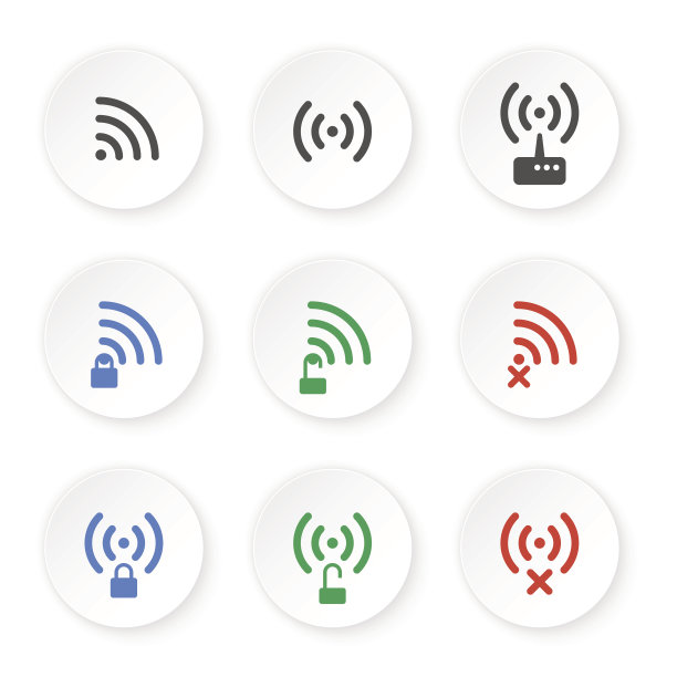无线连接的一组图标。图片下载