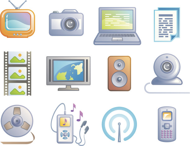 媒体-向量图标集图片下载