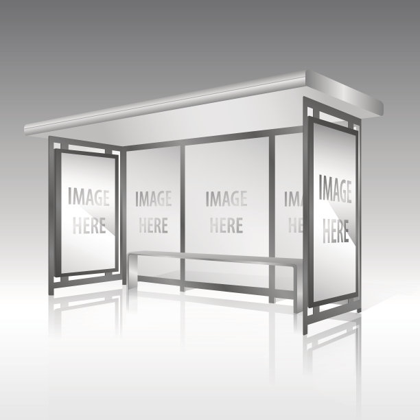 公交站的空白面板图片下载