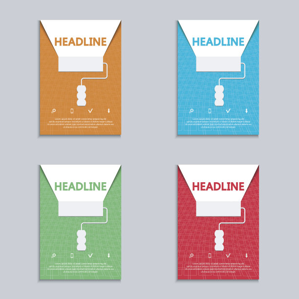 一套带有油漆滚筒的小册子。图片下载