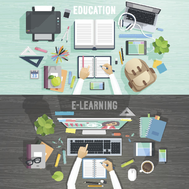 教育和电子学习概念。图片下载