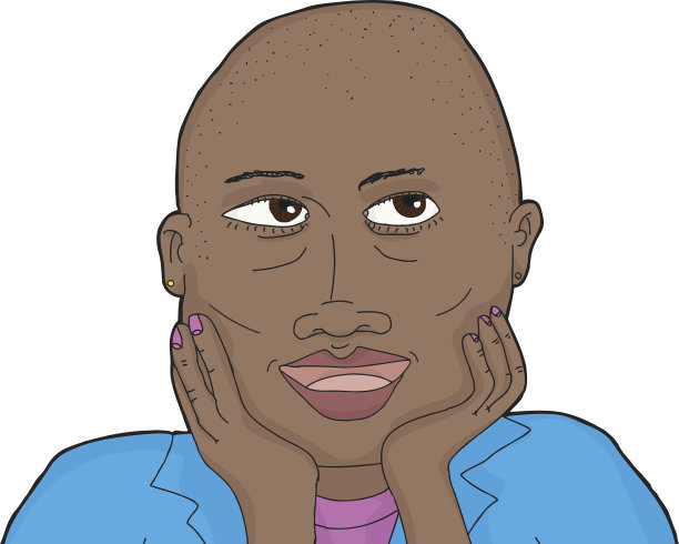 可爱体贴的秃头女士图片下载