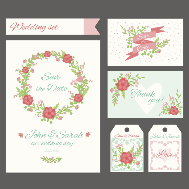 婚礼请柬套装图片下载