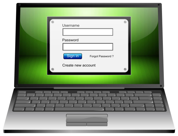 笔记本电脑与登录屏幕图片下载