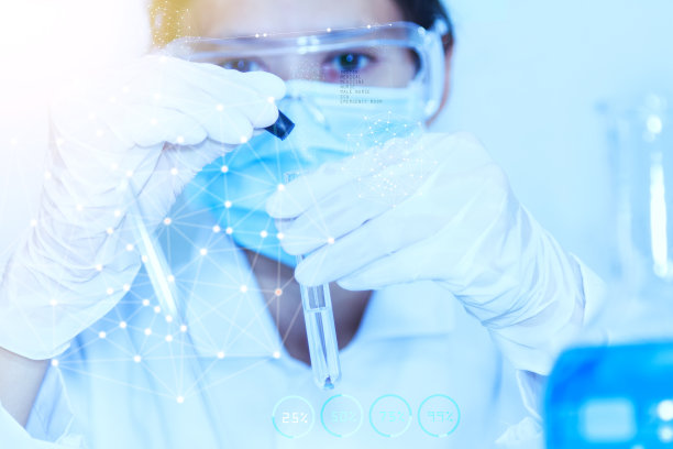 具有实验室背景和概念的科学家。图片下载