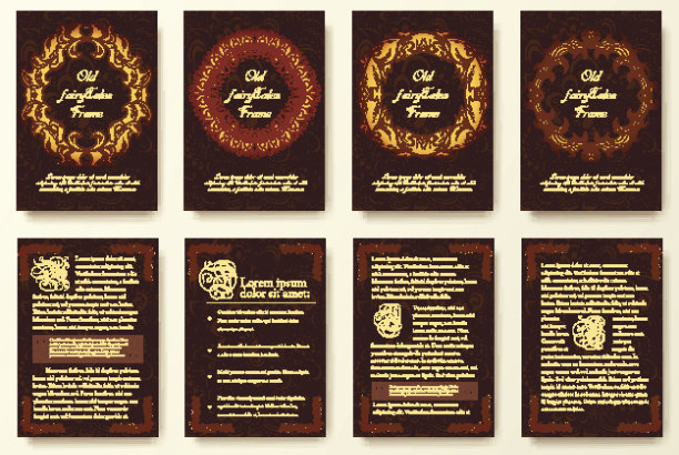 套老仙尾传单页装饰插图概念。图片下载