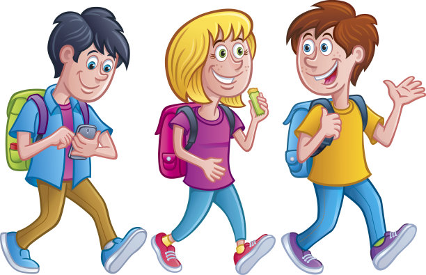 背着背包走路的孩子图片下载