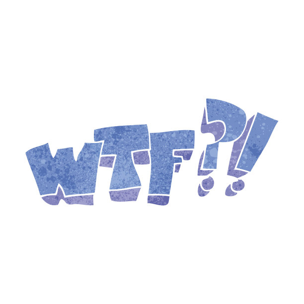 复古卡通WTF符号图片下载