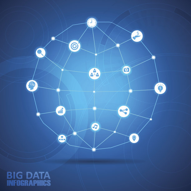 设计全球大数据信息图表模板。图片下载