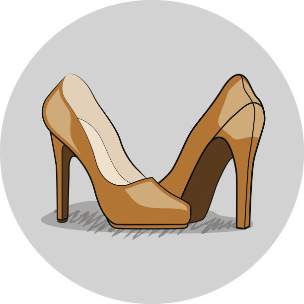 女鞋插图，平墨矢量图片下载