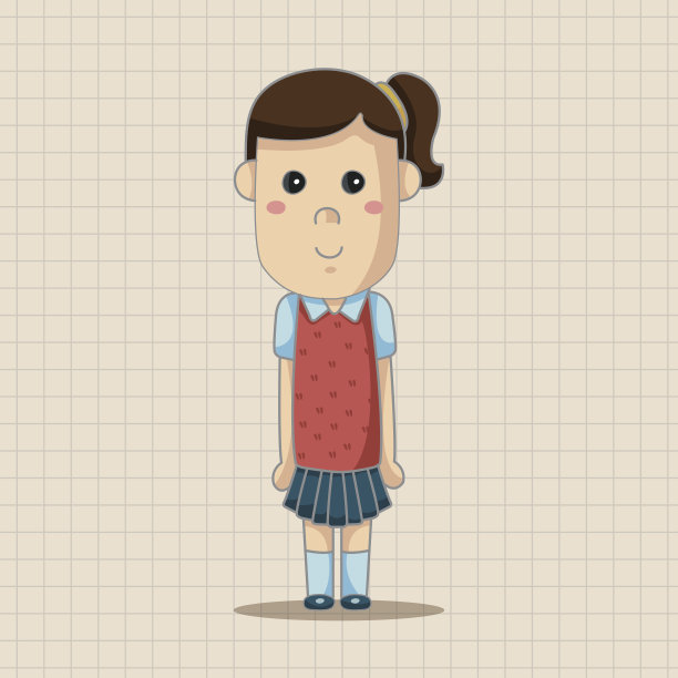 家庭女孩角色主题元素图片下载