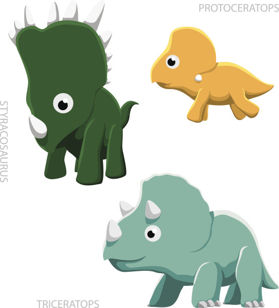 恐龙角龙矢量插图图片下载