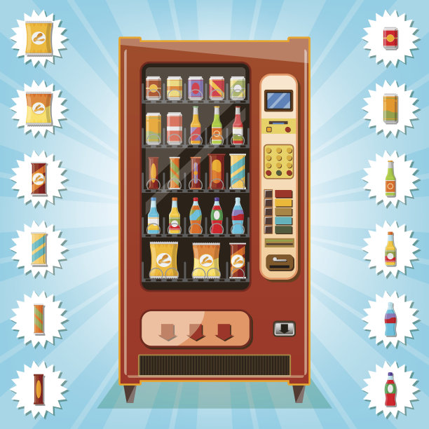 有零食和饮料的自动售货机图片下载