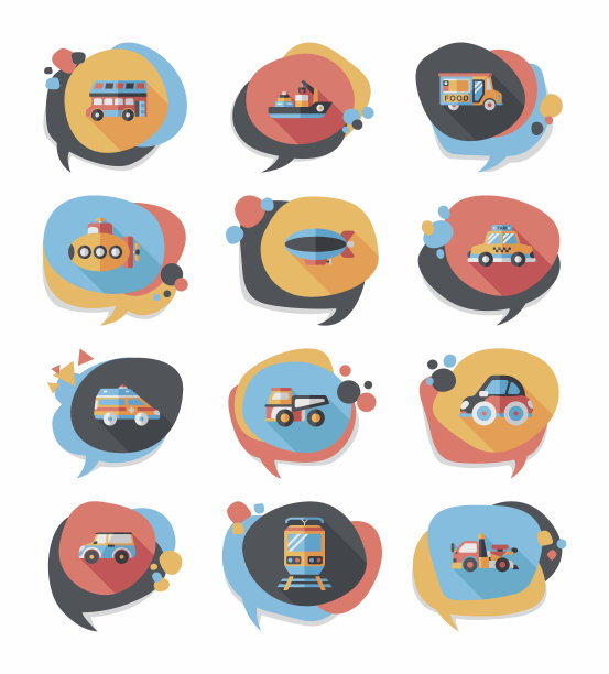 交通语音泡泡平面设计背景设置，eps10图片下载