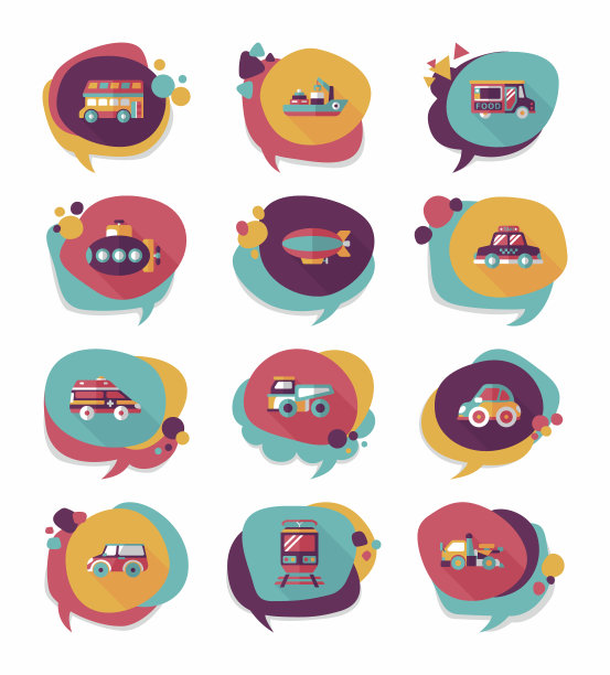 交通语音泡泡平面设计背景设置，eps10图片下载