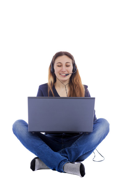 手提电脑女孩图片下载