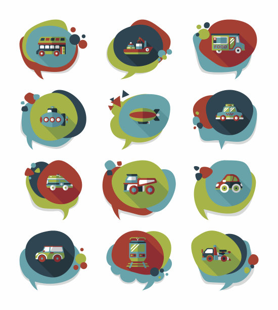 交通语音泡泡平面设计背景设置，eps10图片下载
