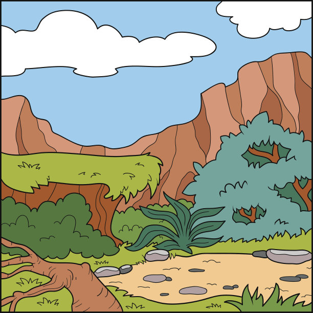 矢量图，自然背景(热带草原)图片下载