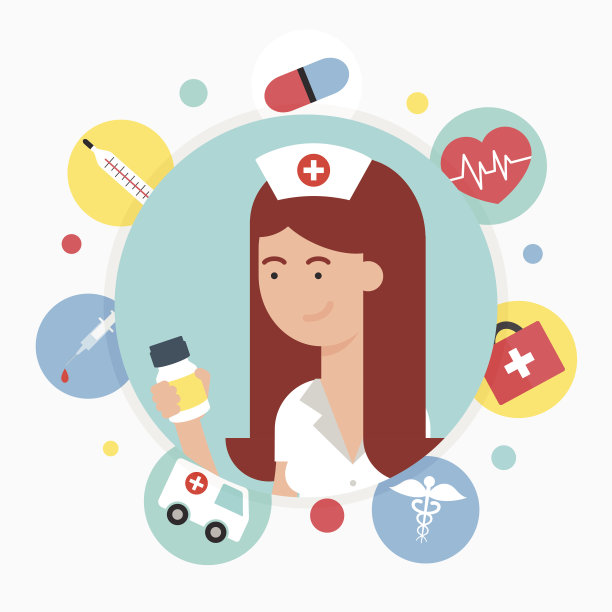 护士，矢量插图平面风格图片下载