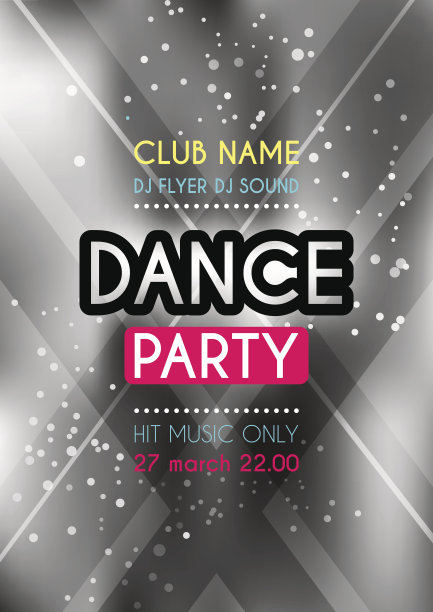 垂直舞蹈派对背景与图形元素。图片下载