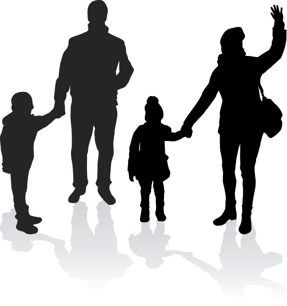 家庭剪影。图片下载