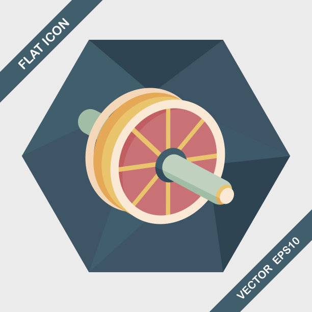 练习长阴影的滚轴图标，eps10图片下载