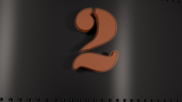 发光数字2的金属板图片下载