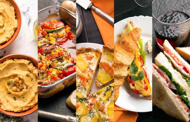 欧洲美食照片拼贴图片下载