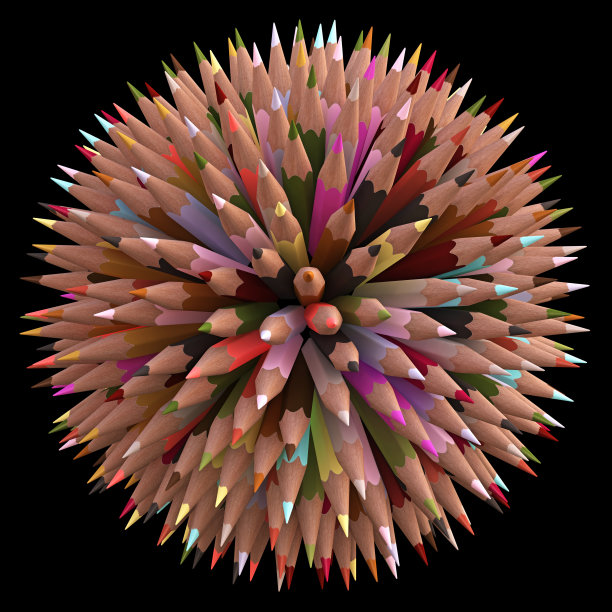 200颜色的铅笔图片下载