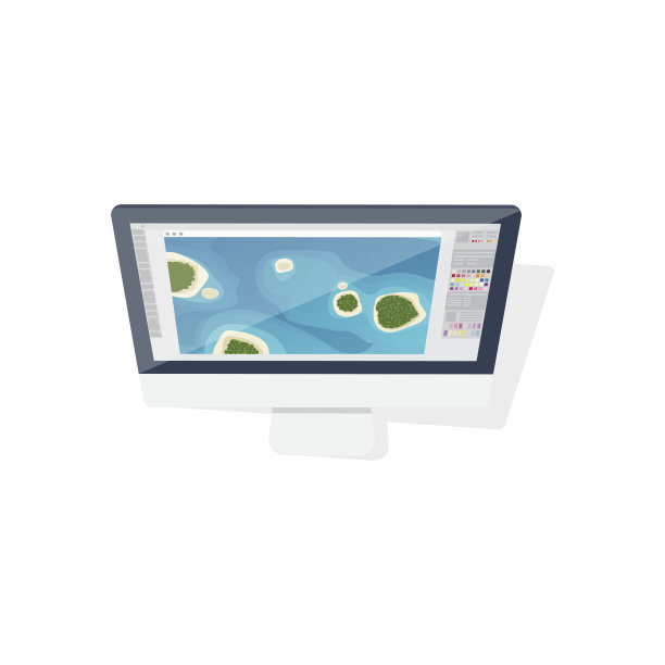 数字绘画。个人电脑、笔记本电脑。图形和网页设计。平图片下载