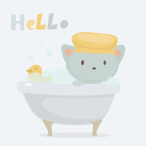 猫咪在浴室里放松图片下载