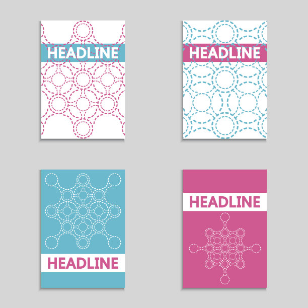 一套彩色模板与现代分子背景。图片下载