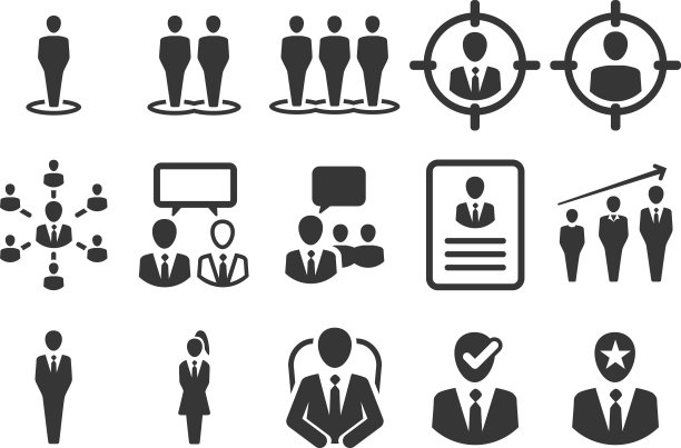 股票矢量插图:人力资源图标图片下载