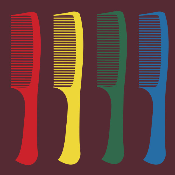 棕色背景上的彩色梳子图片下载