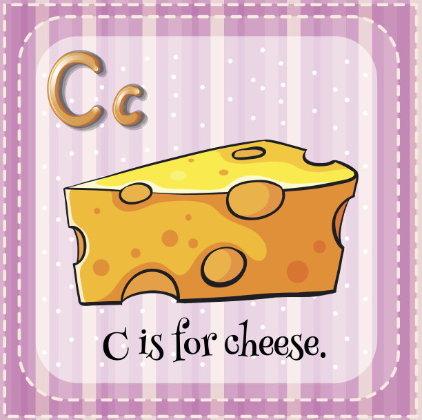 字母C奶酪卡片图片下载