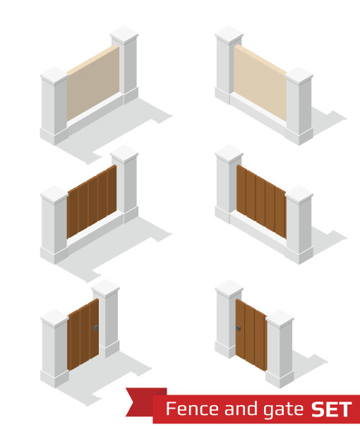 等距围栏和门图片下载